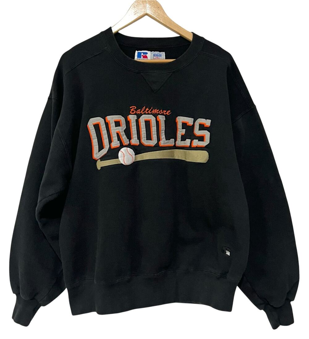 Vintage Baltimore Orioles Sweatshirt Mens L Russell MLB Embroidered 90s Crewneck